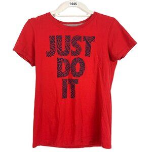 🟣🟣🟣 NIKE Boys Size Medium Red "Just Do It" Short Sleeve Shirt